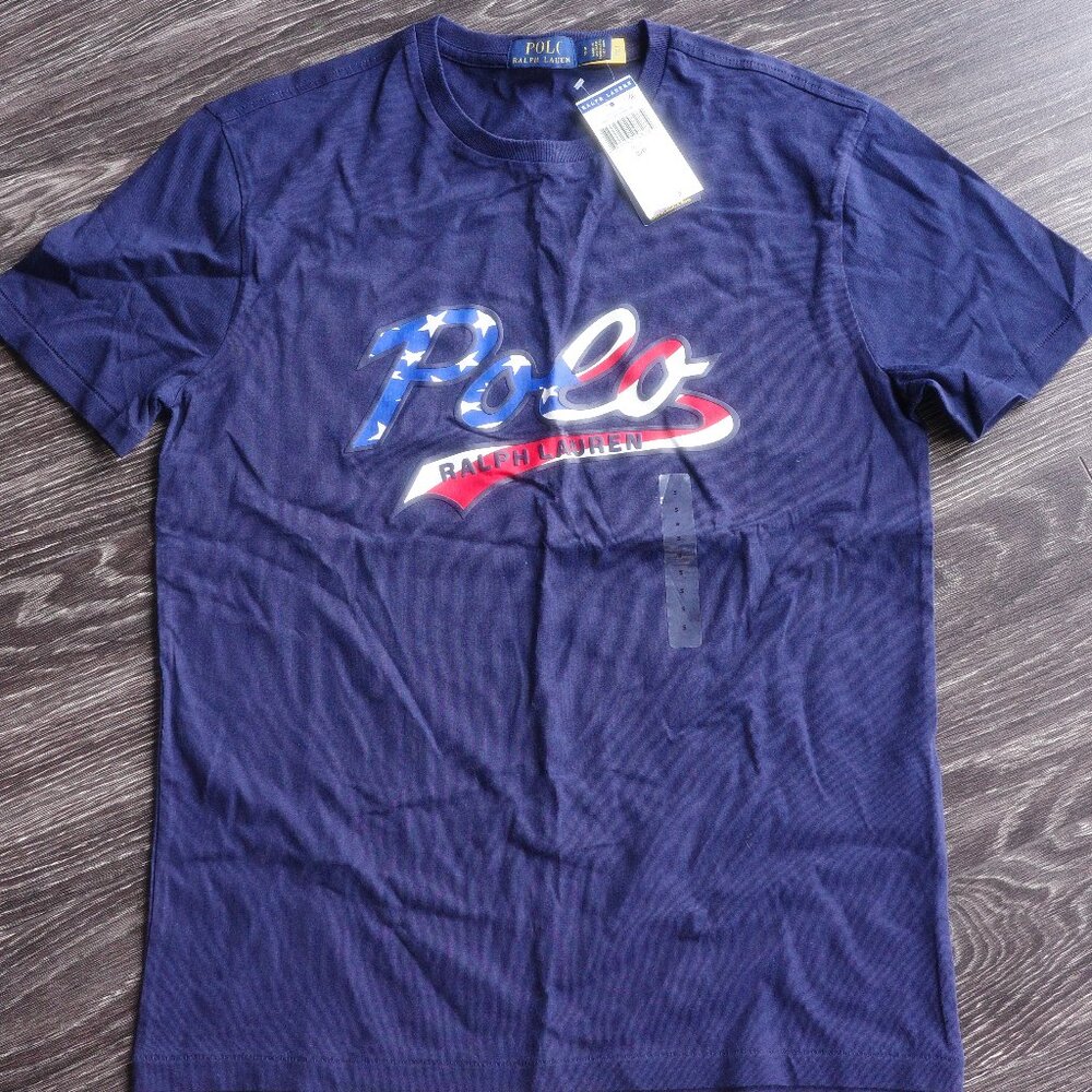 Navy Blue Polo USA Unisex Crew Neck Pony T-Shirt - Small